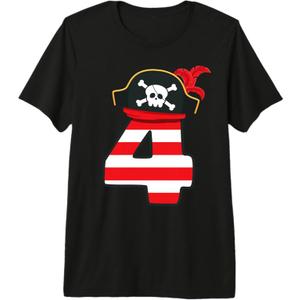 Arrr I'm 4, Cool Pirate Theme 4th Birthday Party Boys Girls TShirt. 4T