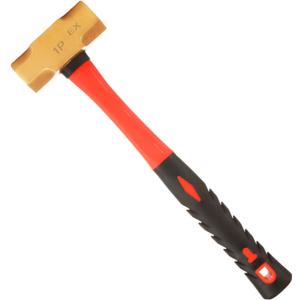 QTLCOHD 1 lb Brass Hammer, Fiberglass Sledge Hammer with Handle, Non-Sparking, Die-Forge, 11"