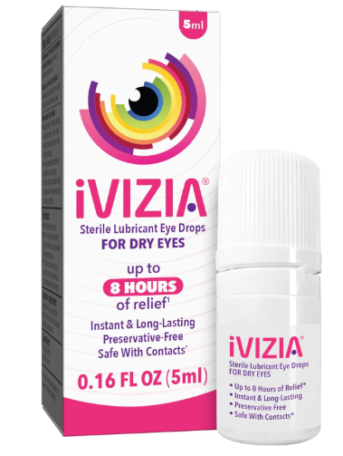 iVIZIA Sterile Lubricant Eye Drops for Dry Eyes, Preservative-Free, Moisturizing, Dry Eye Relief, Contact Lens Friendly, 0.16 fl oz Bottle, Best Before 02/2027