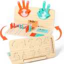 Montessori Learning Toys for Toddlers, Double-Sided Preschool Educational Math Manipulatives Number Counting Blocks, Finger Counting Math Toys for Kids 3-5 Year Old Boys Girls Gift