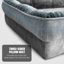 Spotted Play Orthopedic Dog Bed with Sides - Dog Sofa Beds for Medium Dogs, Supportive Foam Pet Couch Bed with Washable Removable Cover, Waterproof Lining and Non-Slip Bottom, Grey - M