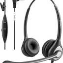 Wantek Phone Headset with Microphone Noise Cancelling, Telephone Headsets 2.5mm Jack Work for Panasonic AT&T ML17929 Vtech RCA Cisco Uniden Polycom Grandstream Home Office Cordless Phones(F602J25P)