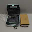 Bakers Friend 3 in 1 Mini Waffle Maker with Removable Plates, Mini Pancake Maker, Grilled Cheese Maker, Breakfast Sandwich Maker Press, Indoor Grill, Belgian Waffle Maker, Aqua