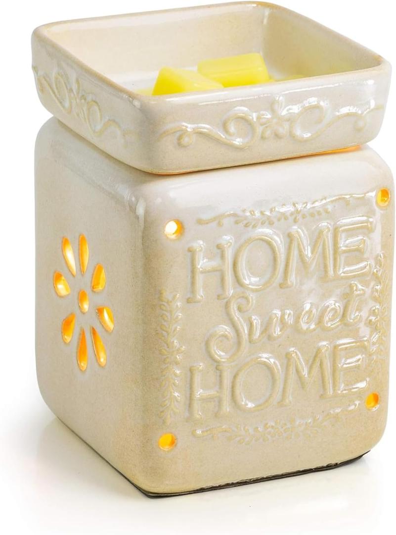 VP Home Wall Plug-in Wax Warmer for Scented Wax Ceramic Home Sweet Home Electric Home Fragrance Warmer for Essential Oils Candle Wax Melts and Tarts Scent Warmer Night Light