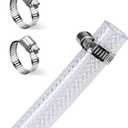 DAVCO 5/8" ID  25 ft Heavy Duty Braided Clear Plastic Vinyl Tubing with 2 Stainless Clamps, Flexible High Pressure Reinforced PVC Plastic Tube Hose, Nontoxic, BPA Free