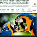 Portable Monitor Touchscreen 16 Inch FHD 1920x1200P HDMI USBC Travel Touch Screen Monitor IPS Display for PC Laptop Computer Ras Pi, 300cd/, Built-in Speakers