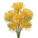 Briful 6PCS Artificial Chrysanthemum Flowers 4'' Faux Spider Mums Flower Fake Spring Flower Bouquet for Home Vases Centerpiece Wedding Arrangement(Yellow)