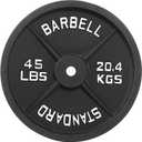 Fitvids Cast Iron 1-Inch Standard Weight Plate for Strength Training & Weightlifting, 45LB Single