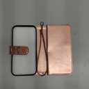 Varikke for iPhone 16 Pro Wallet Case Detachable with Card Holder for Women, Fashion Glitter PU Leather Strap Strong Magnetic Flip Wallet Removable Phone Case Cover for iPhone 16 Pro 6.3", Rose Gold