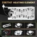 Upgrade 3387747 WP3387747 PS11741416 Dryer Heating Element Replacement by Sikawai, Fit for Whirlpool Cabrio Kenmore He2 Kenmore Elite He3 Maytag Dryers GEW9250PW0 GEQ9800PW1 GEQ9800PW2 W11344457
