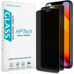 (2 Pack) Privacy Screen Protector Designed for iPhone 11 Pro Max, XS Max 6.5-inch Anti-Spy Tempered Glass, Anti Scratch, Bubble Free (Black)