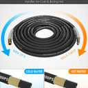 3/8" Pressure Washer Hose 200FT 4800 PSI, Kink Resistant Steel Braided Layer & NonMarking Rubber for Hot/Cold Water, High Power Washer Hose With 3/8 Inch Quick Connect & M22 Fitting, Black