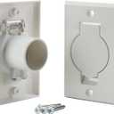 Standard Central Vacuum Wall Plate Inlet Valve Cover, for Beam Central Vac Installation Parts, Nutone Vacuum Wall Plate, White Round Door - 2 Pack