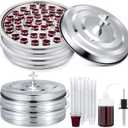 Zhehao 2 Sets Holy Communion Trays for Churches with Lid, Churches Cup Fillers, 100 Disposable Communion Cups (Silver)