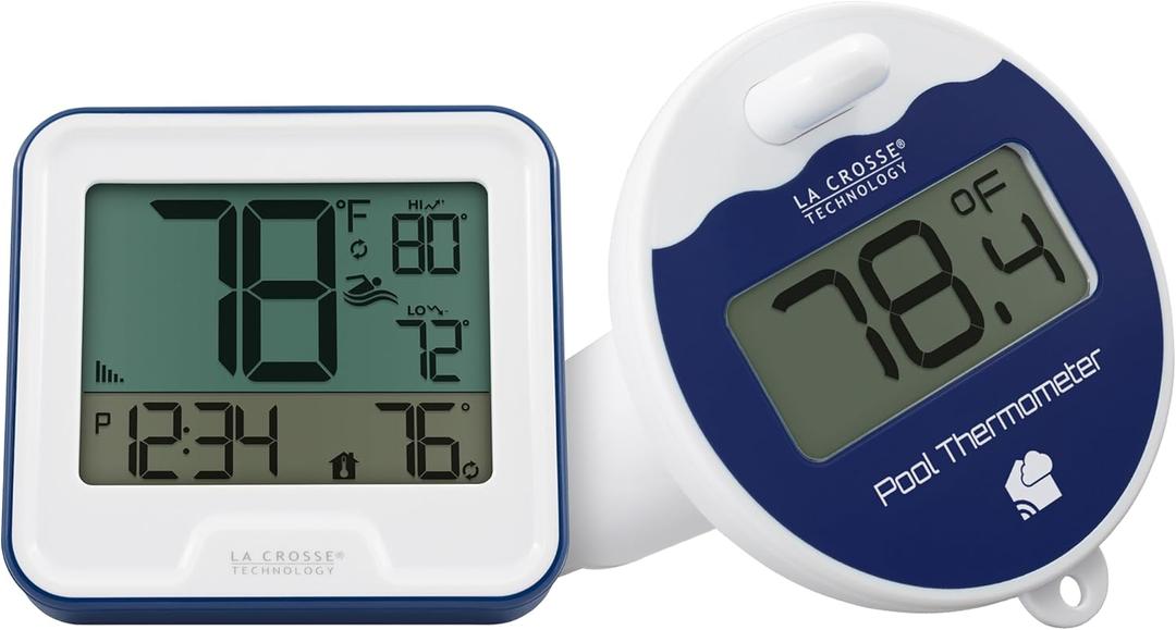 La Crosse Technology 331-09667-INT Wireless Pool Thermometer with Indoor LCD Display