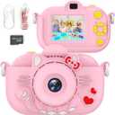 ENGUNS Kids Camera for Girls Age 3-12, 32MP HD Digital Camera for Kids, Dual Lens Toddler Camera, Video Camera for Toddlers, Girls Birthday Gifts Toys (Pink)