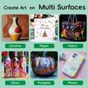 Acrylic Paint Pens Markers Set, 72 Colors Extra Fine Tip Point Acrylic Paint Markers for Textile, Rock Painting, Canvas, Wood, Ceramic, Glass, Stone, Fabric, DIY Crafts & Art Supplies