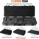VEVOR Rifle Case, Rifle Hard Case with 4 Layers Fully-protective Foams, Lockable Hard Gun Case with Wheels, IP67 Waterproof & Crushproof, for Rifles or Shotguns, 42 inch