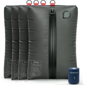 Travel Vacuum Bags with Pump, Compression Bags, Waterproof & Reusable Nylon Vacuum Travel Kit, Portable Space Saver Storage Bags with Wireless Vacuum Pump for Carry-On Backpack & Suitcase, 4 Pack