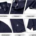 Men's Pique Polo Shirts Short Sleeve Cotton Blend Tipped Casual Collared Polo Shirts Business Classic Fit (Blue, XL)