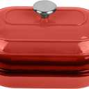 Premium Enameled Cast Iron Dutch Oven for Bread Baking | Non-Stick 2QT Oval Bread Oven with Lid | Perfect for Sourdough, Loaf, and Artisan Baking (Oval Red, 5 QT)