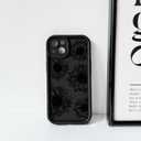 2 x NITITOP Compatible with iPhone 14 Plus Case Cute Sunflower Floral Design for Women Girls Flower Artistic Soft TPU Shockproof Protective Full Camera Protection Cover - Black