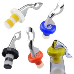 5 Pack Wine Bottle Stoppers for Glass Bottles, Soda Coke Bottle Stoppers for Champagne, Carbonated Drinks, Food-safe Silicone Reusable Pressurized Corks, Creates Airtight Seal To Keep Fizz