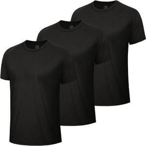 3 Pack Workout Mens Shirts - Quick Dry Causal Moisture Wicking Work Gym Athletic Short Sleeve for Basketball Running, 3XL