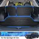 T TGBROS Cargo Mat Custom Fit for 2017-2022 Kia Sportage Accessories All Weather Cargo Liner Rear Trunk Liner Black Non-Slip Trunk Mat Backrest Mat