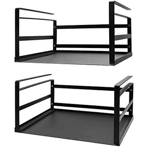 Nxconsu 2Pack Under Shelf Storage Basket Organizer Hanging Holder for Cabinet Pantry Kitchen Cupboard Desk Counter Bookshelf Organization Add-on Space Saver Heavy Duty Slide-in Black Large