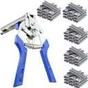 Type M Nail Ring Pliers,Multi-function Cage Clamp Hog Ring Pliers with 3000pcs M Clips for Fence Fastening, Upholstery Installation, Animal Cages