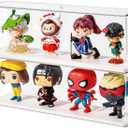 2 Pack Clear Acrylic Figures Display Case Stackable Box with Base, Dustproof Protector for Anime Figurine, Collectibles, Funko Pop, Model Cars - Home Office Display Showcase (14.6" L x 3.5" W x 4.9" H)