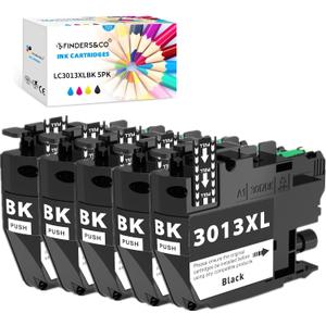 F FINDERS&CO LC3013BK Black Ink Cartridge Replacement for Brother LC3013 XL Black Ink to Work with Brother MFC-J491DW MFC-J497DW MFC-J690DW MFC-J895DW Printer, 5 Pack