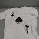 Ace of Clubs Costume T-Shirt Halloween Deck of Cards T-Shirt (White, M)