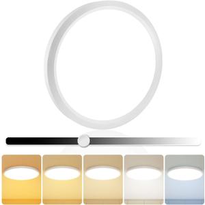 1Pack 15.8 Inch LED Flush Mount Ceiling Light, 35W, 3850LM, 2700K-5000K 5Color Selectable & Dimmable, White Thin Flat Surface Mount Lights for Bedroom, Living Room, Dining Room, Garage