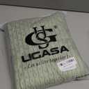 UGASA Soft Corduroy Pillow Covers Pack of 4 Boho Stripe Decorative Pillow Covers Pillowcases 18x18 Inch Home Decor Modern Farmhouse for Sofa Living Room Couch Bed, Sage Green