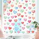 2 Sheet Valentine's Day Wall Decals Love Heart Wall Stickers Valentines Window Clings Pink Heart Tree Home Bedroom Decor Decals Peel and Stick for Valentines Wedding Anniversary Party Supply