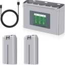 Mini 2 Series Intelligent Flight Battery Charger Combo 2-Pack 2400mAh Drone Batteries and 3 Slots Two-Way Charging Hub with LCD Display Fully Compatible with DJI Mini 4K/2/2 SE/SE Drone