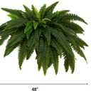 Nearly Natural 48-in UV Resistant Artificial Boston Fern, Set of 2, Large Hanging Fake Plant Wall Decor with 67 Fronds, Faux Fern Vines that Look Real for Home & Garden Decor, Outdoor Porch Decoration