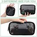 Weewooday 4 Pcs Mesh Makeup Bag Mesh Cosmetic Bag Travel Toiletry Pouch with Zipper Mini Makeup Cosmetic Purse for Daily Accessory(Small, Large, Medium,Black)