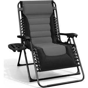 Nestl Padded Oversized Zero Gravity Chair, XL Folding Outdoor Lounge Chair, Set of 1