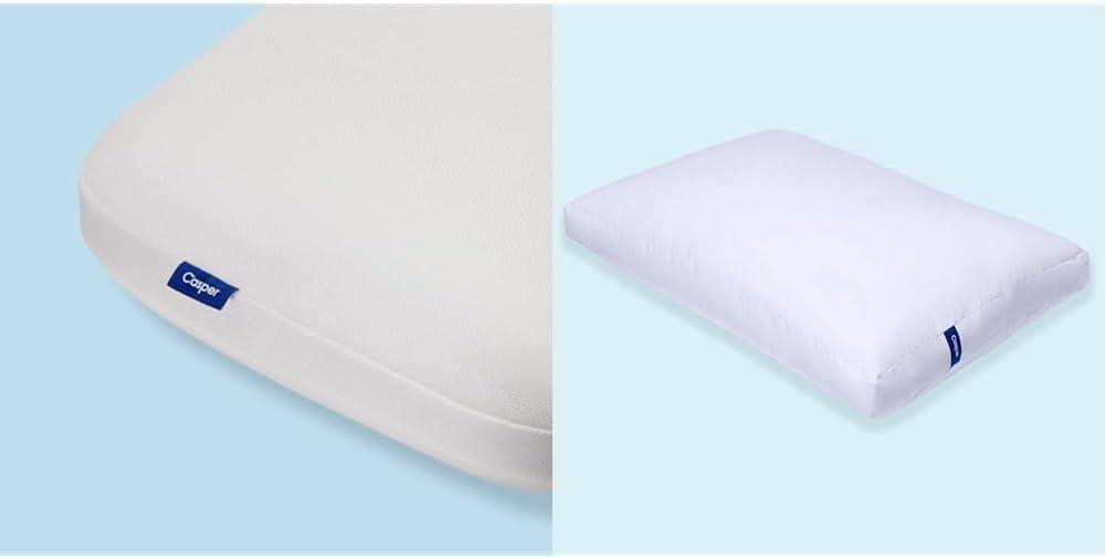 Casper Sleep, Standard Essential Cooling Foam Pillow, White & Essential Pillow for Sleeping, Standard, White, Two Pack