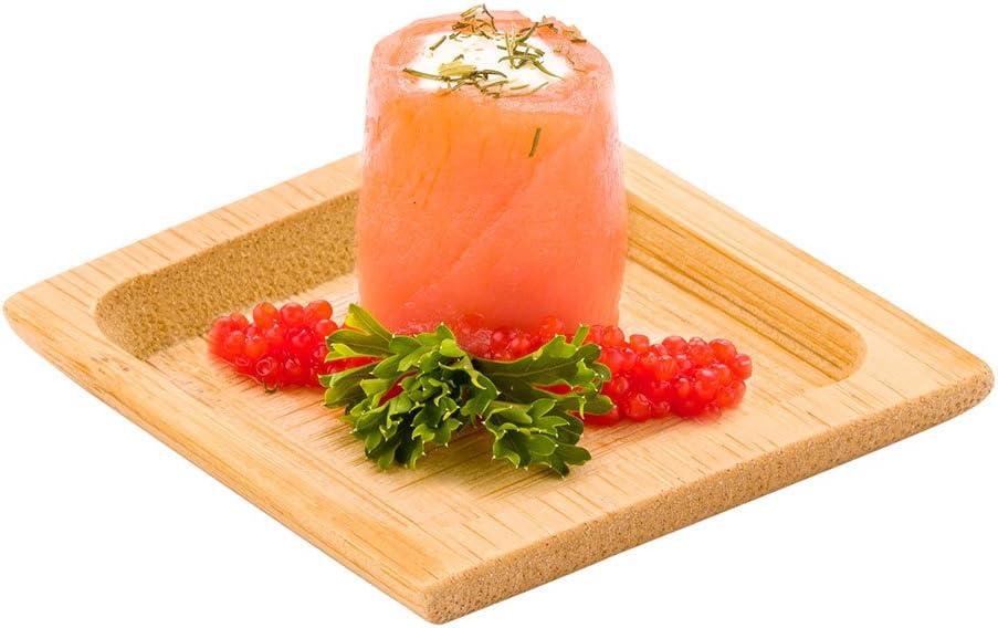 Restaurantware 2.5 Inch Mini Plates 100 Carved Square Dessert Plates - For Appetizers Hors d'oeuvres And Bite-Sized Snacks Sustainable Bamboo Tiny Plates