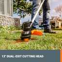 Worx Cordless String Trimmer, 13'' Electric Weed Wacker with Auto Feed, 40V Lightweight Weed Eater with Dual-exit Cutting Head, 2 Batteries & Charger Included, WG183
