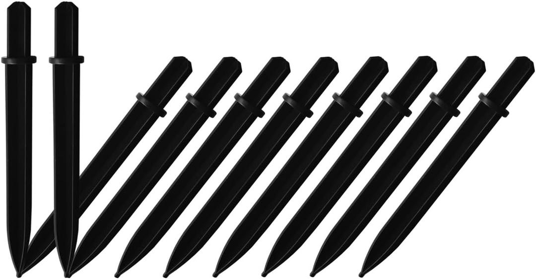 10 Pack Solar Light Stakes Replacement (Fit for Lights Pole Inner Diameter 0.45 inch), ABS Reinforced Ground Spikes, Solar Panel Spikes for Outdoor Pathway Christmas Lights Yard Garden Deco