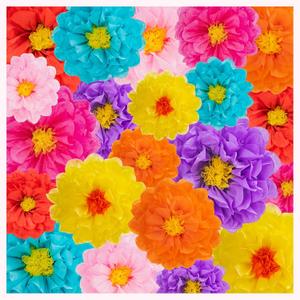 21pcs Mexican Paper Flowers, Fiesta Paper Flowers, Colorful Tissue Flower for Carnival, Party Backdrop, Wedding, Birthday Party, Craft Wall Decor, Baby Shower(7 Colors 3 Sizes)