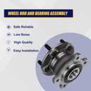 KUSATEC 512500 Rear Wheel Bearing and Hub Assembly Fit for Ford Escape AWD 2013-2018, Lincoln MKC AWD, Select, Reserve 2015-2019, 5 Lug w/ABS