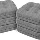 Shinnwa Dining Chair Cushions Set of 6, Dual-Layer Memory Foam Kitchen Chair Cushions, Patented Design Seat Pads with Ties, 16.5 x 16.5 x 3.5in, 6 Pack, Grey