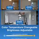 Ceiling Fans with Lights, 25" Socket Fan Light with Remote Control, 3CCT, Dimmable, 3 Speeds, Memory, LED Quiet Screw in Fan Light for Bedroom, Living Room, Kitchen