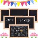 Harloon 6 Pcs 14" x 9.5" Framed Chalkboard Bulk Double Sided Wood Tabletop Small Chalkboard Signs Mini Blackboard Classroom School Supplies for Party Home Office Art Craft Birthday Wall Menu Food